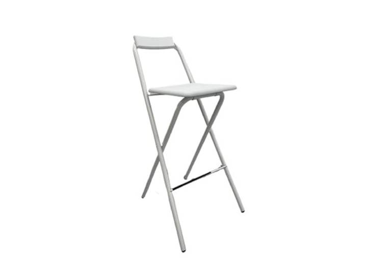 Hocker Klappbar Klappbarer Hochstuhl, Moderner Barhocker Mit Rückenlehne, Thekenhocker for Kassierer, stabil, tragfähig(White)