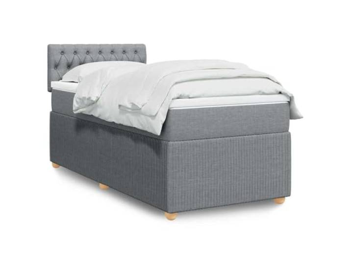 RJPLMFV Lattenrost und Matratze, hellgrau, 90 x 190 cm, Stoff Individuelle Taschenfedern, abnehmbarer Bezug, waschbar, individuelle Unterstützung, atmungsaktiv