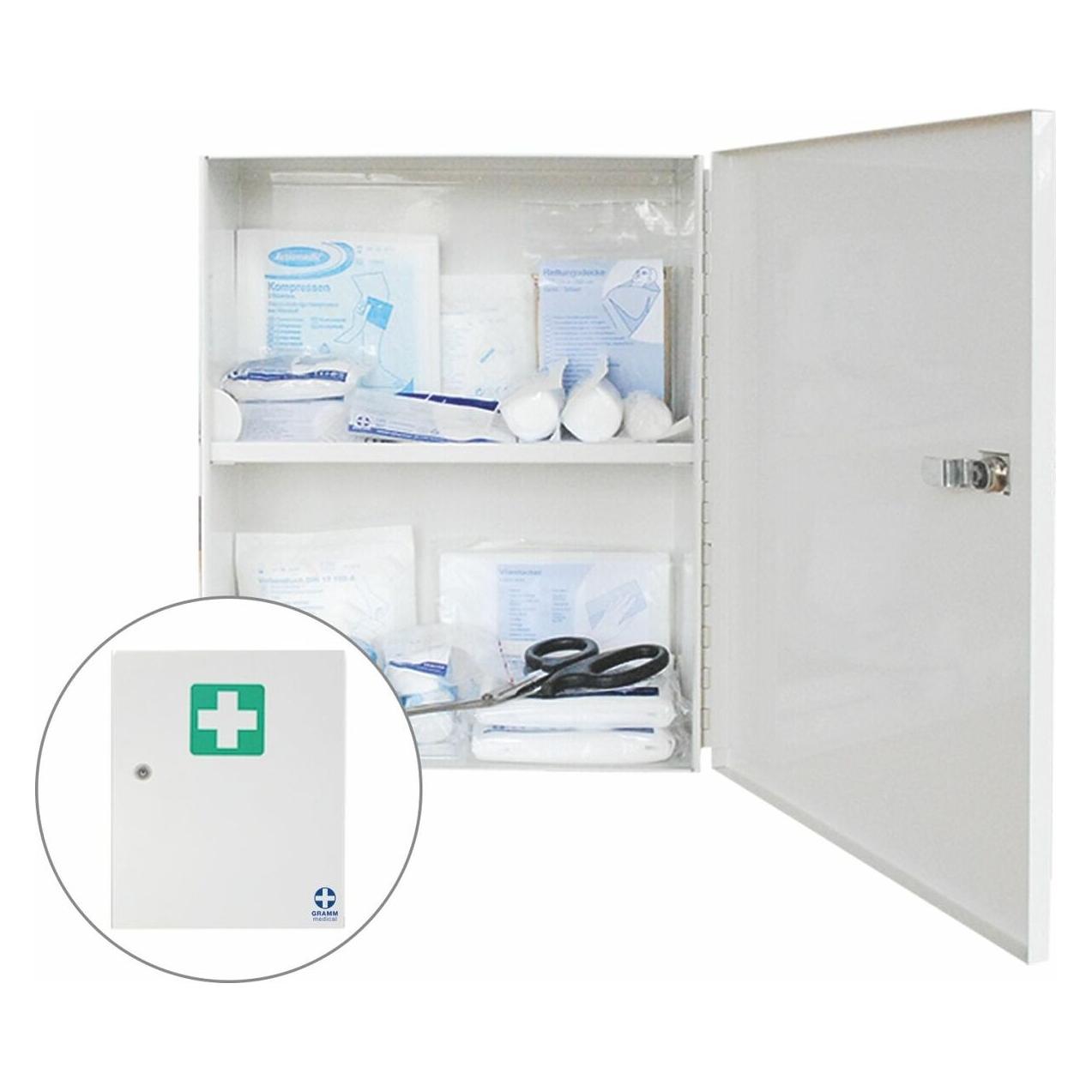 GRAMM medical Metall-Verbandschrank gefüllt (Verbandskasten) (418.036.00500)