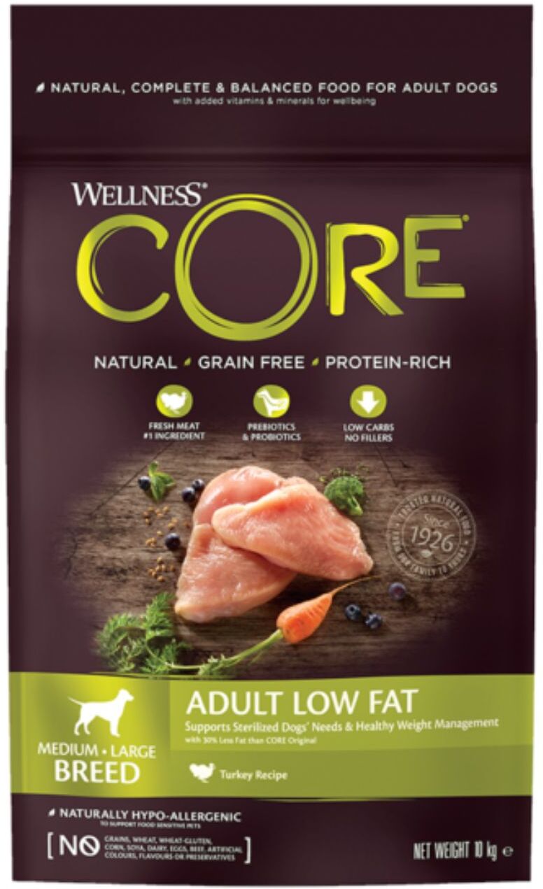 Wellness® Core Wellness Core Medium / Large Breed Adult Low Fat Tacchino per Cani Adulti 10 Kg
