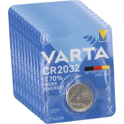VARTA CR 2032 Lithium-Knopfzelle 3V 10er Karton
