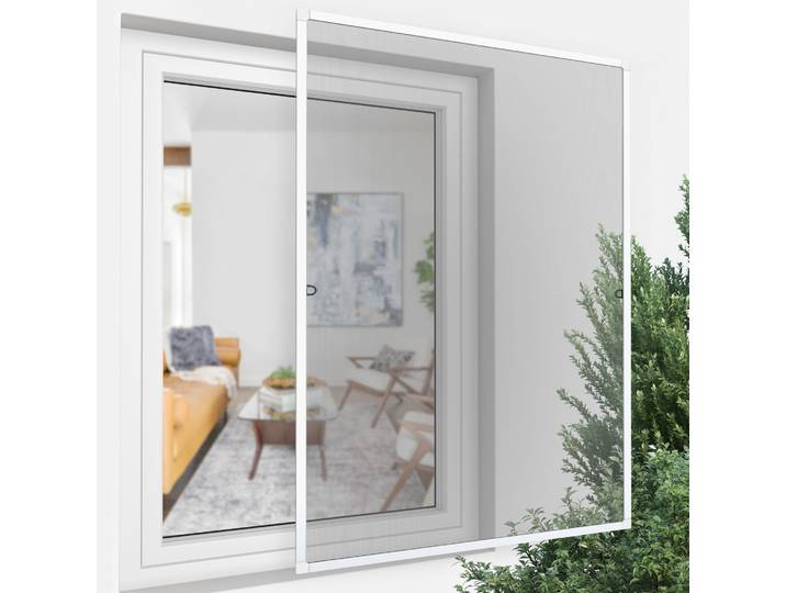 Fliegengitter 80x150 cm in weiss - Fenster Insektenschutzgitter