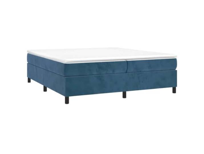 Makastle Boxspringbett mit Matratze Dunkelblau 200x200 cm Samtbezug 100% Polyester