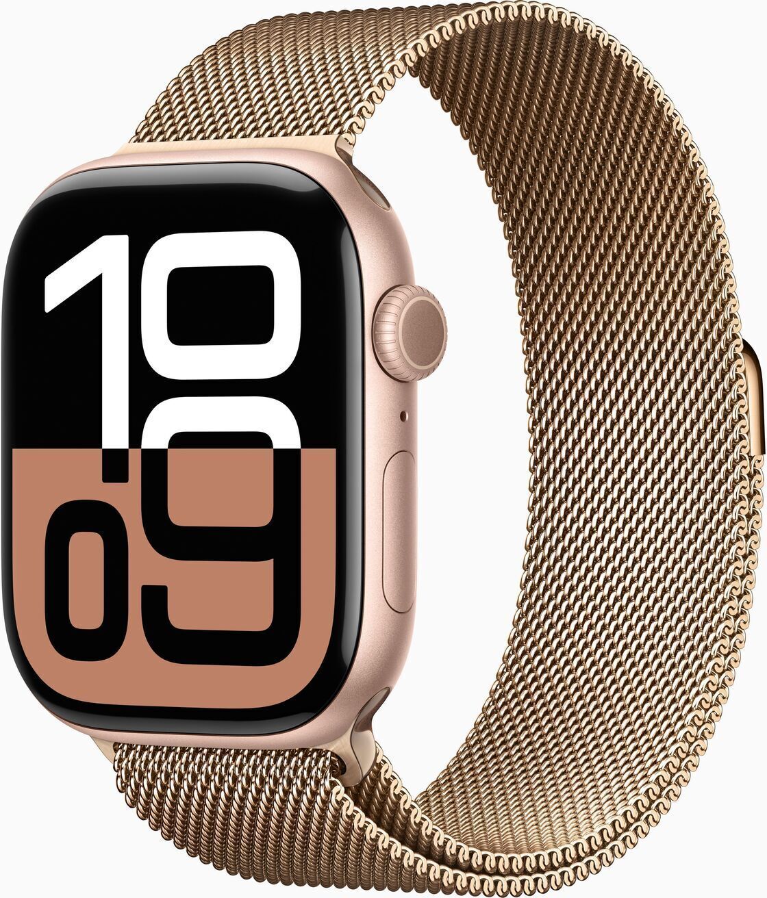 Apple Watch Series 10 Aluminium 46 mm (2024)   GPS   Rose Gold   Milanese Strap M/L   Gold - Refurbished