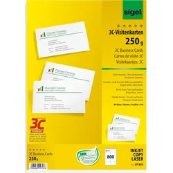 Sigel, Kopierpapier, 3C-Visitenkarten (A4, 800 Blätter, 250 g/m2)