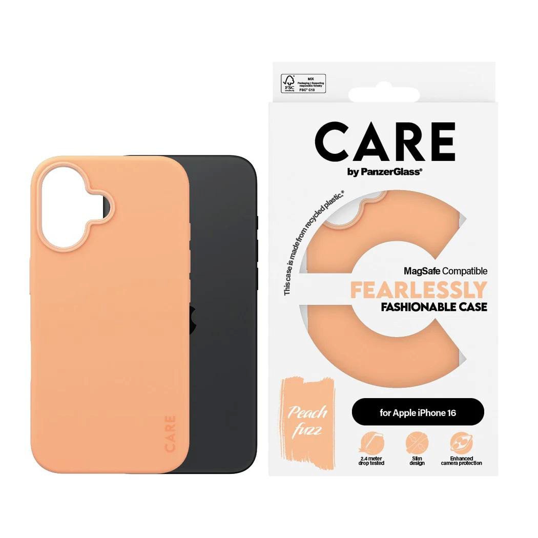 CARE by PanzerGlass Fashionable Case Peachy m. MagSafe iPhone 16