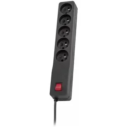 Lestar, Steckdosenleiste, ZX 510 G-A K.:CZ 5 0M Spannungsschutz Schwarz 5 AC-Ausgänge 230 V 5 m (5x, CEE 7/4, CEE 7/7, 5 m)
