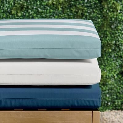 "17"" X 17"" Replacement Seat Cushion - Piped, Piped/Sand - Grandin Road"