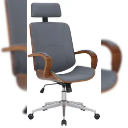 CLP Bürostuhl Dayton Kunstleder HBT: 118x70x70 cm walnuss grau
