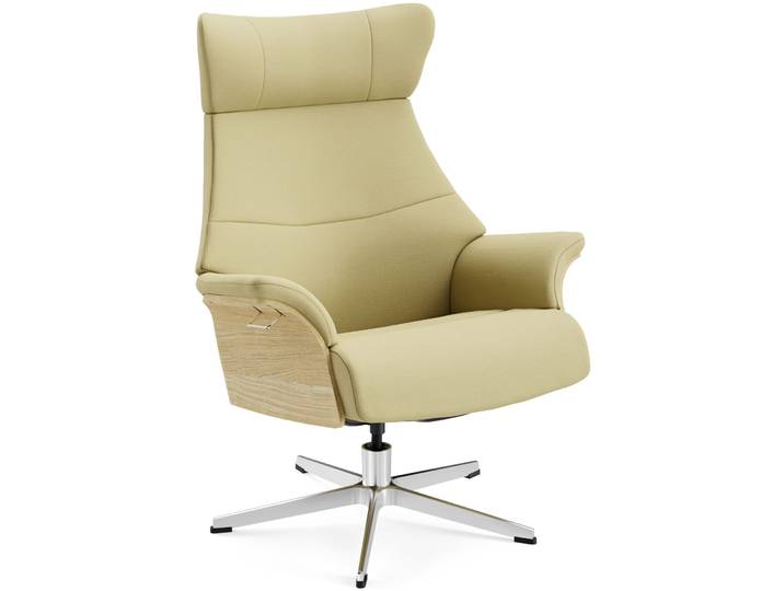 Conform Sessel Airness 15 lemon Stoff, Eiche, Aluminium B 81 T 163 H 101 cm - Möbel Konfigurator: Traummöbel individuell zusammenstellen