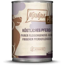 MJAMJAM Purer Fleischgenuss 400g Dose Hundenassfutter 6 x 400 Gramm köstliches Pferd pur