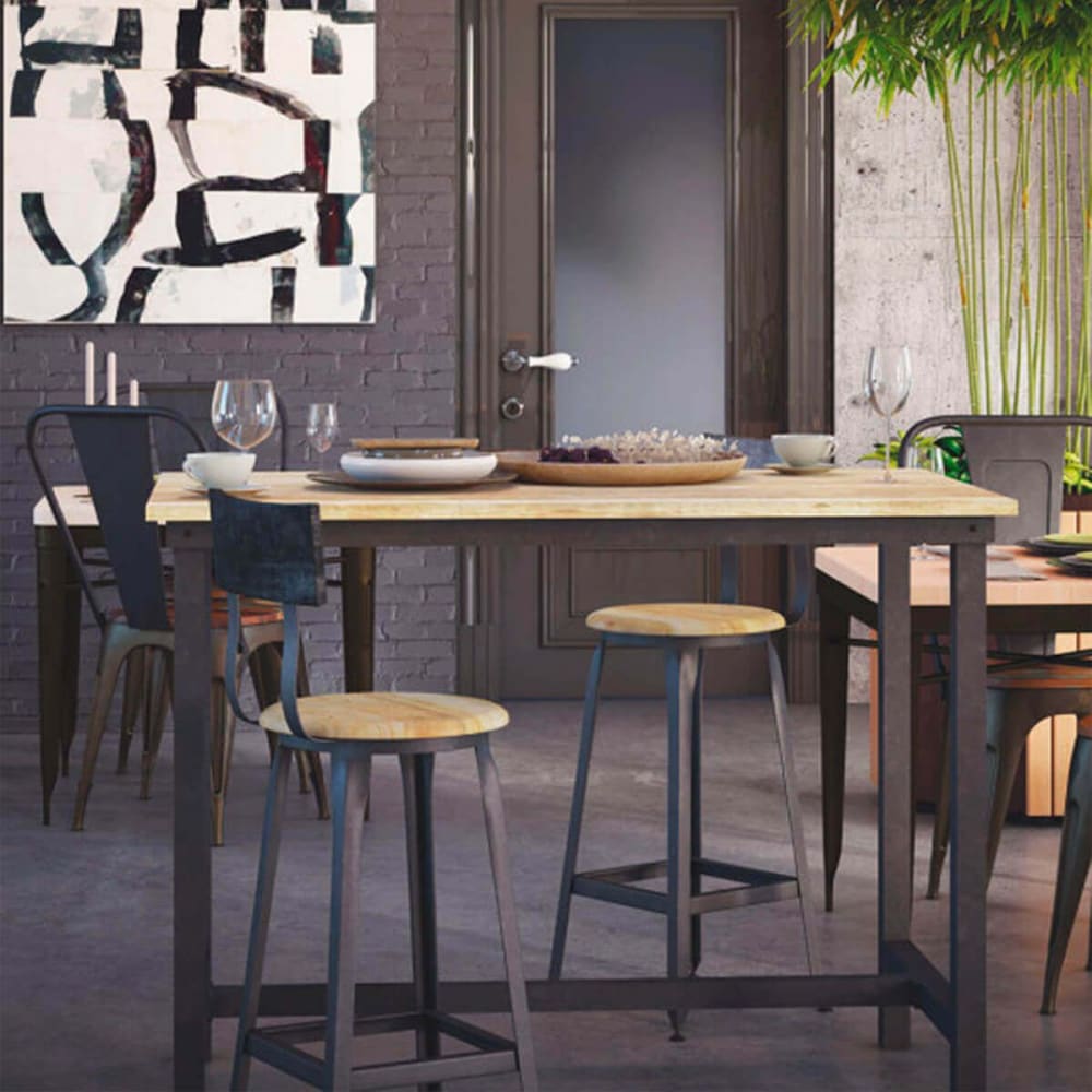 Altobuy Table mange-debout rectangulaire 120cm Marron 120x105x70cm