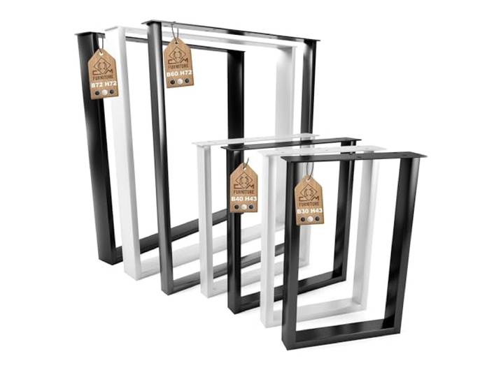 CM Furniture 2X Tischbeine Tischkufen Weiß Tischgestell 72 cm hoch Esstisch Schreibtisch Ideal für Premium DIY-Projekte Wohnzimmer Garten Terrasse Tischfüß Möbelbeine Stilvolle Loft 72x72 cm