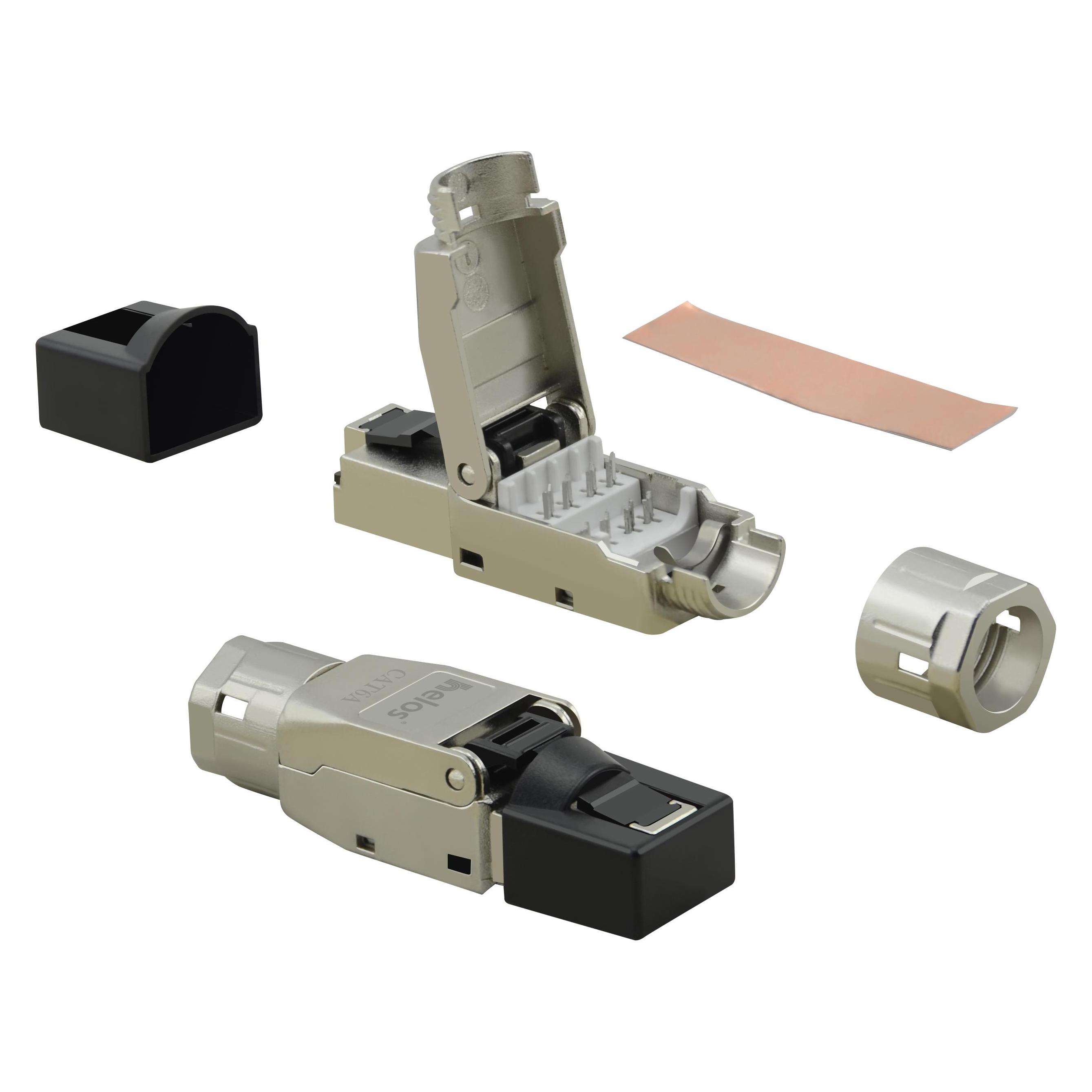 Helos feldkonfektionierbarer Premium Cat 6A Stecker 5-Ausführungen (CAT6a) (263836)