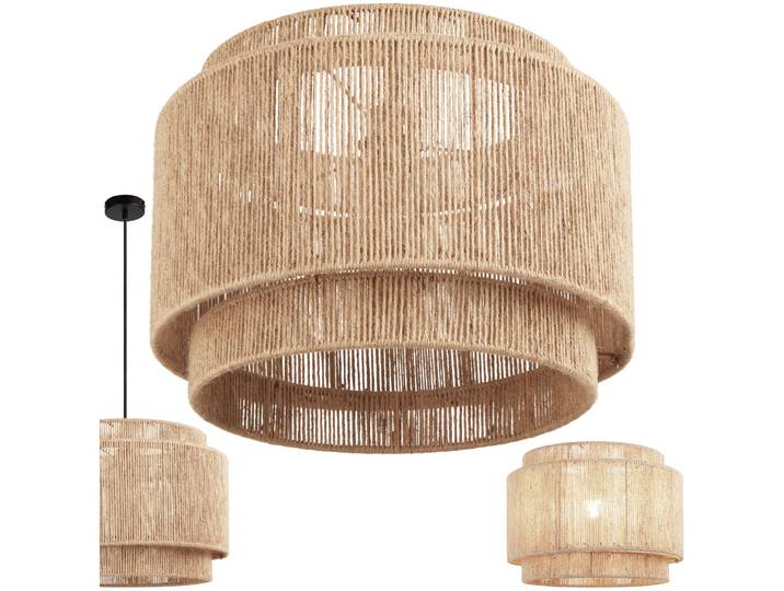 Pendelleuchte Lignea Lux aus Jute im Boho-Stil, 40W - natur