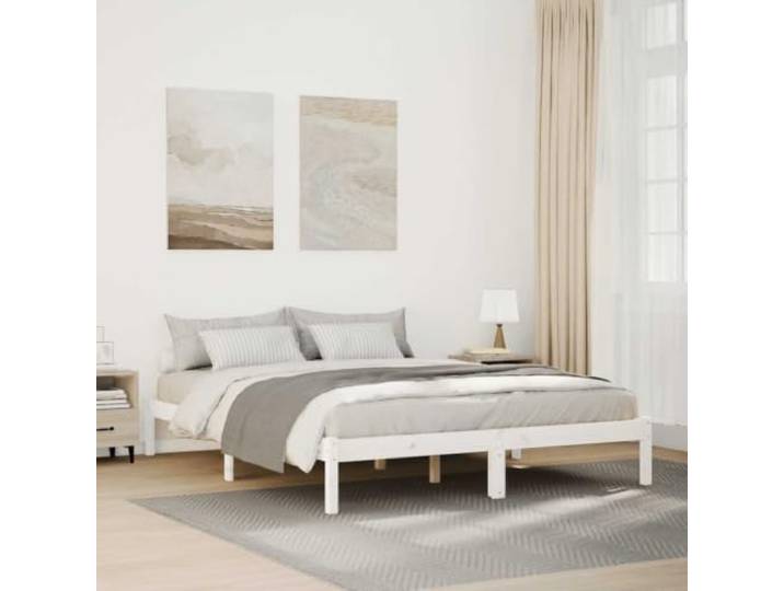 Kiefernholz Lattenrost Extra Lang Bettgestell Weiß 160x220 cm Massivholzbett Extra Lang Weiß 160x220 Kieferholz ohne Matratze Bettgestell Stabil Holzrahmen