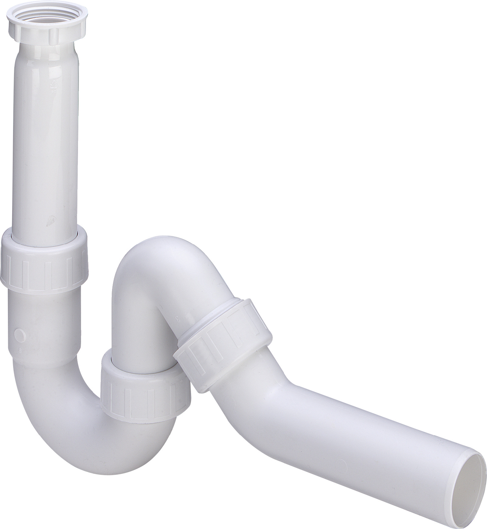 Viega à odeurs tube Viega 102821 G 2000 2000 / 2xDN 50, plastique blanc, avec coude d'évacuation à 45 degrés