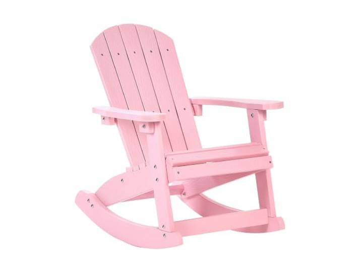 Beliani Muskoka Kinder Garten-Schaukelstuhl Rosa mit Breiten Armlehnen modern Adirondack