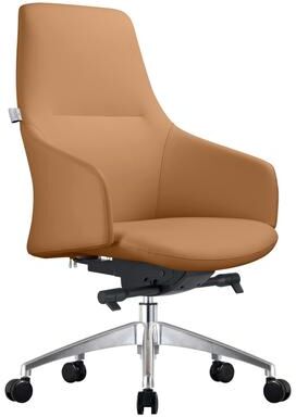 LeisureMod Celeste Leather Office Chair with Iron Frame, Adjustable Height, 360° Swivel, Synchronized Tilt, Foam Padding & Easy Assembly