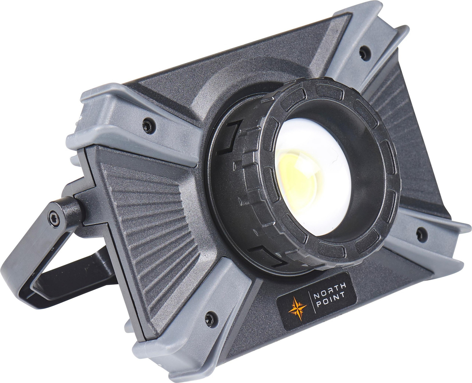 Northpoint LED-bouwlamp met accu en tripod, werkverlichting met lichtbundelregeling en powerbank-functie