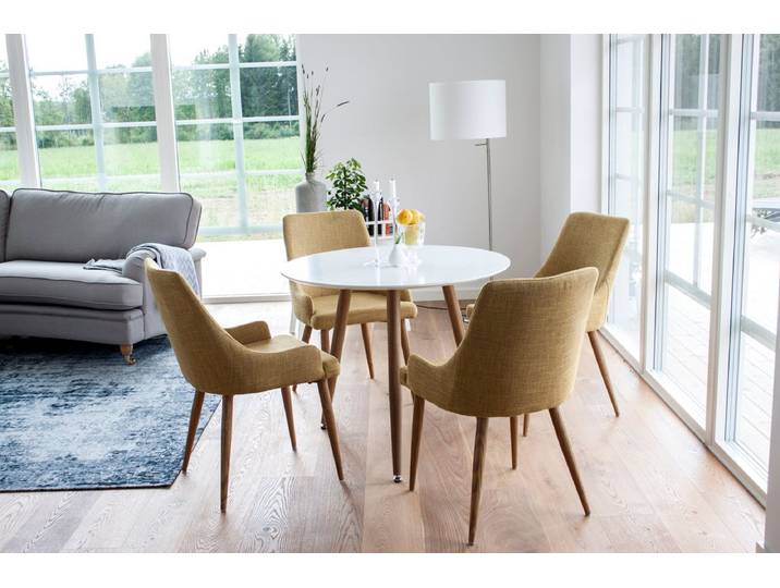 Esstisch Koa - runde Form und stilvolle Farbgebung - Weiß - Luxusbetten24