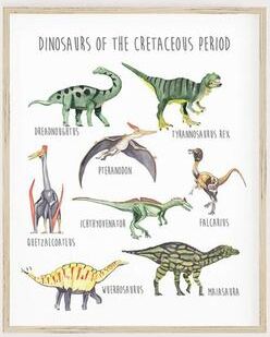Uplifted Finds Modern Abstract Dinosaur Illustration Canvas Wall Art For Kids Room 30 X 40 Cm No Frame b