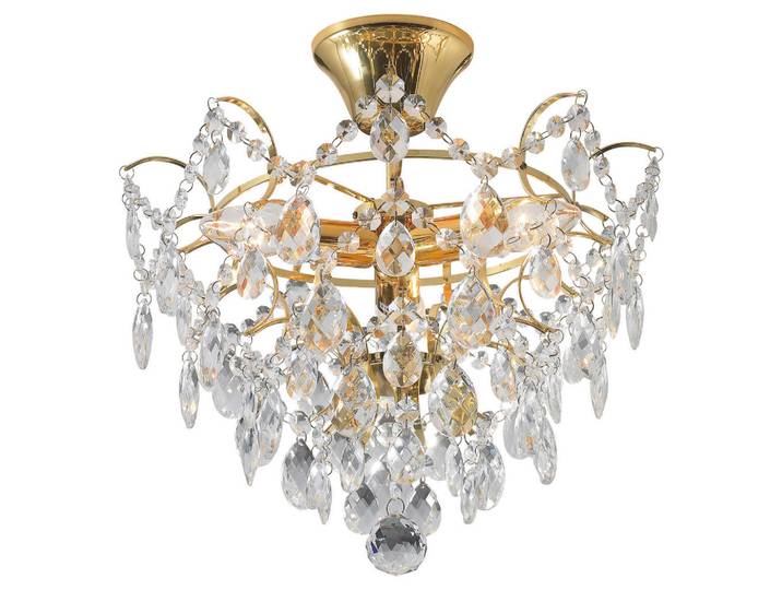 Markslöjd Deckenleuchte Rosendal, Goldfarben, Transparent, rund, 36x34x36 cm, ohne Chemie, Lampen & Leuchten, Innenbeleuchtung, Deckenleuchten, Deckenleuchten
