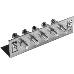Axing Erdungswinkel QEW 5-12 einreihig, Quickfix, 5-fach, TV Receiver Zubehör, Silber