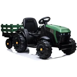 Elektrische Fahrt auf Traktor mit Anhänger BDM0925 Militärgrün