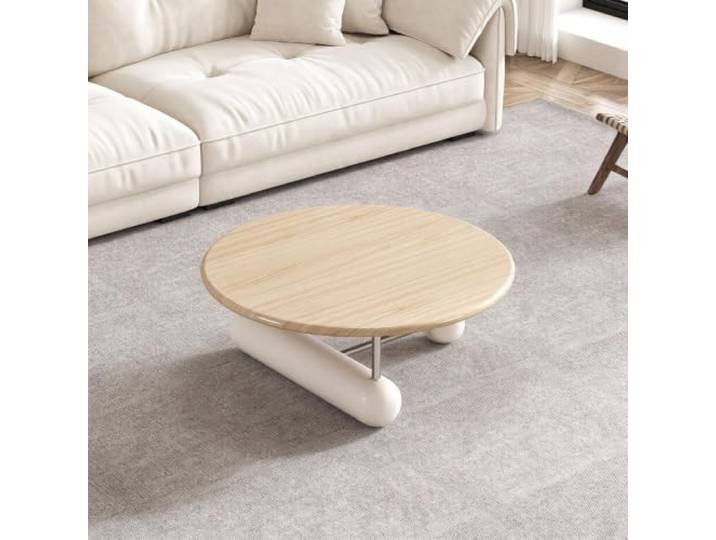 Runder Couchtisch aus Massivholz, Moderner Vintage-Stil für Wohnzimmer Massivholz, runde Form, moderner Stil, Vintage-Look, eleganter Stil, kleine Räume, Wohnzimmer, Wohnung