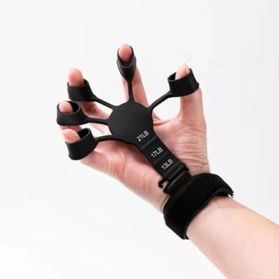 Inspired Living Adjustable Hand Gripper Grip Strengthener For Forearm & Finger Training black