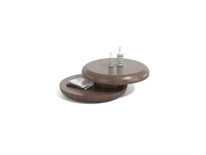Livetastic Couchtisch, Walnuss, furniert, rund, 90x35x90 cm, Wohnzimmer, Wohnzimmertische, Couchtische