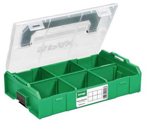 SPAX Sortimentskoffer (L x B x H) 275 x 155 x 65mm Anzahl Fächer: 6 Inhalt 1St.
