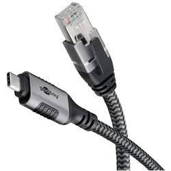 goobay USB-C auf RJ45 Adapterkabel 10 m grün