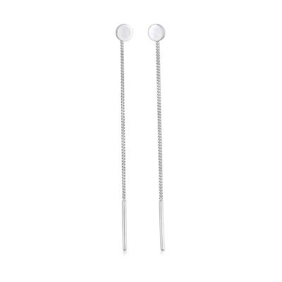 Paar Ohrhänger ELLI "Plättchen Minimal Basic Durchziehen 925 Silber", silber, Ohrringe, Damen, onesize, ohne Stein, Silber 925 (Sterlingsilber)