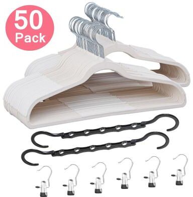 Clothes Hangers Plastic Coat Hangers Non-Slip Space-Saving Swivel Hook