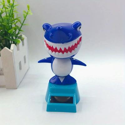 Uplift Treasures Solar Shark Bobble Head Car Ornament blue