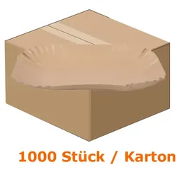 NatureStar Schale Kraftpapier 130x180 mm 1000 Stück lebensmittelecht, Kartonabgabe, 18x13x3 cm