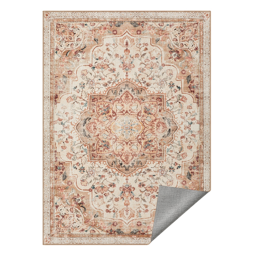 SONGMICS Vintage Teppich 200 x 290 cm rutschfest cappuccinobeige TAR310L01