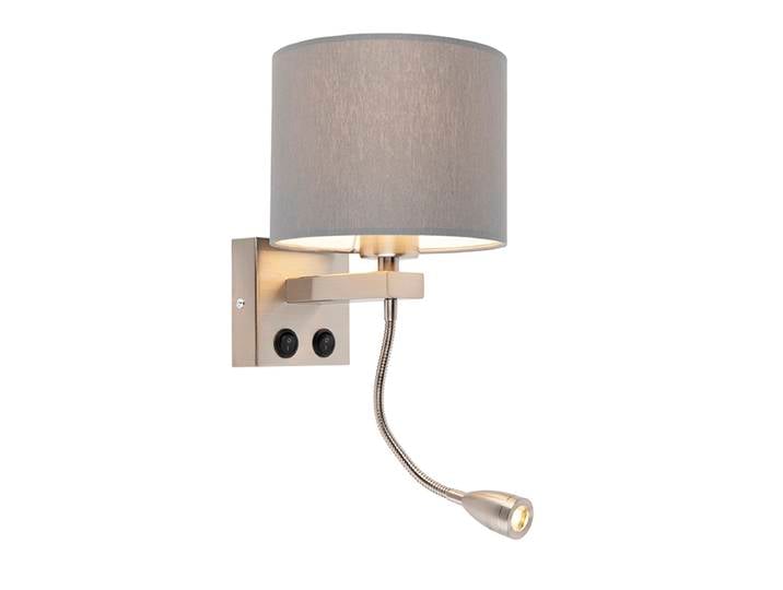 Applique murale intelligente en acier avec abat-jour gris, avec