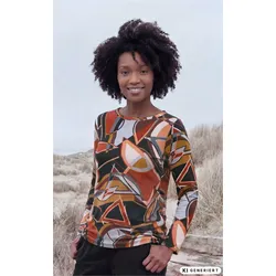 Baumwoll-Mix-Shirt in Druck rost in Größe 48/50 von DW-Shop, Rost, 48/50