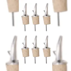 Bar Professional Ausgießerer Naturkork mit lange Ausgießerer Barware Kork Silber 6 Stück
