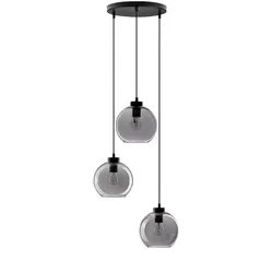 Nova Luce 9241140 Palmer E27 Pendelleuchte Schwarz, Rauchiggrau