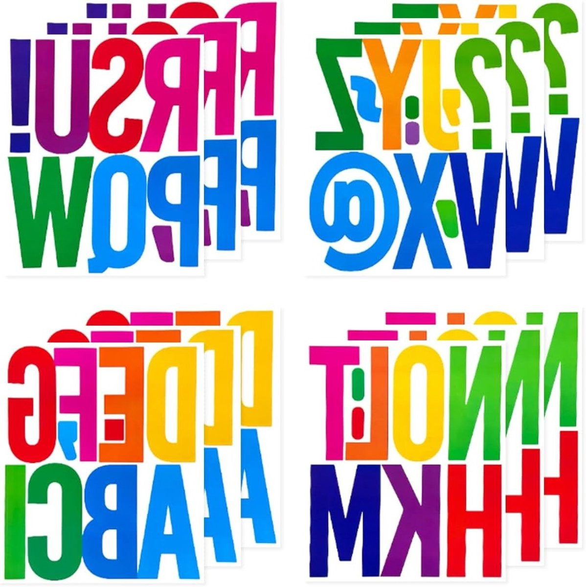 Grote Zelfklevende Letter Stickers - 12 Bladen Kleurvolle Vinyl Letters voor Post, Borden en DIY Projecten - Waterdicht
