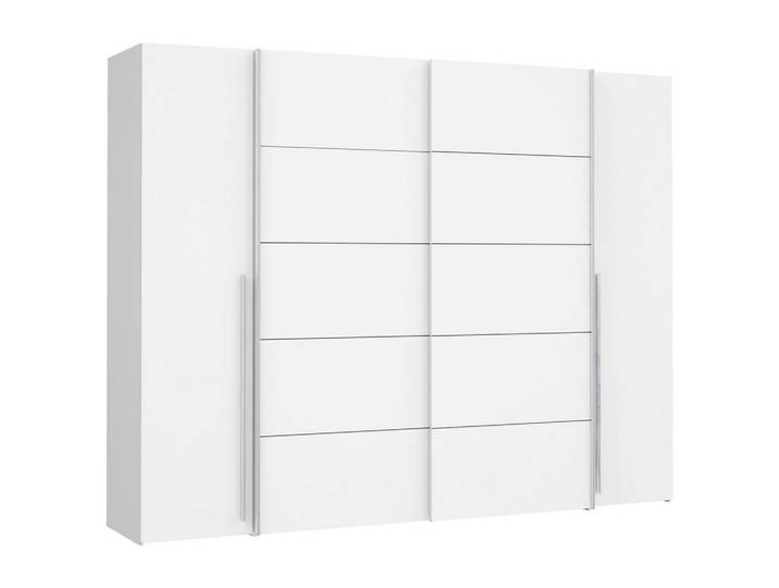 Mid.you Kleiderschrank Forte Narago, Weiß, Metall, Kunststoff, 10 Fächer, 270x210x61 cm, Schlafzimmer, Kleiderschränke, Drehtürenschränke