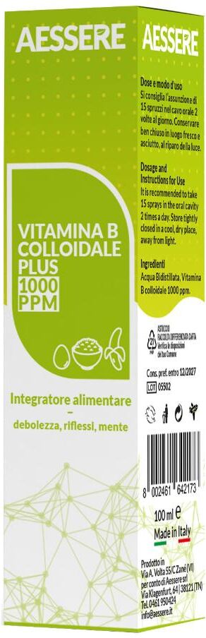 AESSERE Srl Vitamina B Colloidale Plus Spray 100 ml