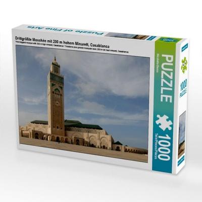 CALVENDO Puzzle Drittgrößte Moschée mit 200 m hohem Minarett, Casablanca 1000 Teile Puzzle quer | 1000 Teile Lege-Größe 64 × 48 cm Foto-Puzzle für