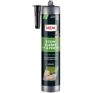 MEM Montagekleber Fix & Fertig, für außen, 445g, Steinkleber, schnellhaftend & wasserfest, schwarz
