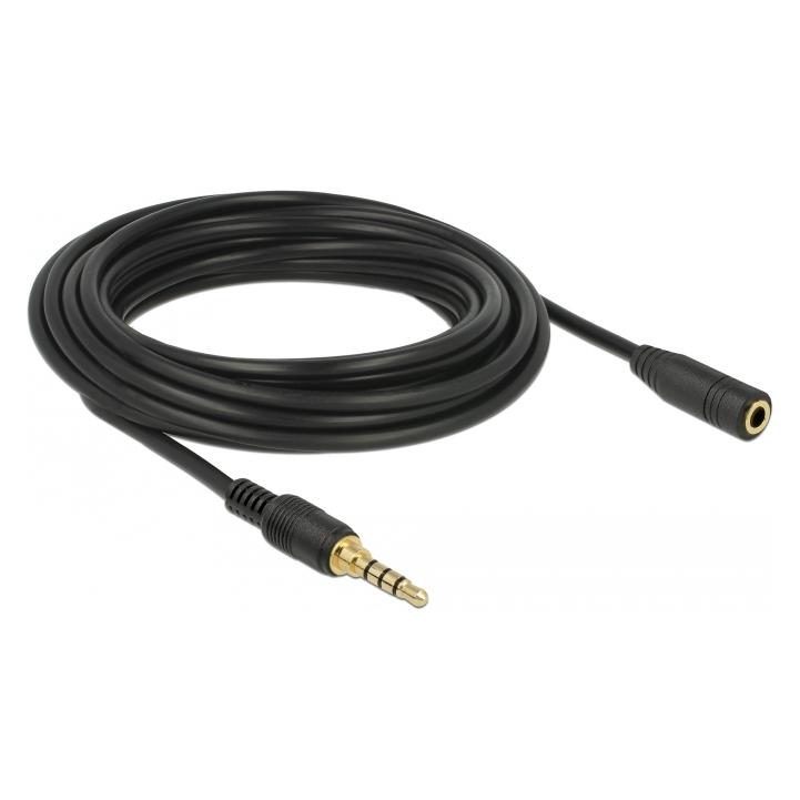 Delock Klinkenverlängerungskabel 4 Pin Stecker zu Buchse (5 m, AUX Kabel) (85635)