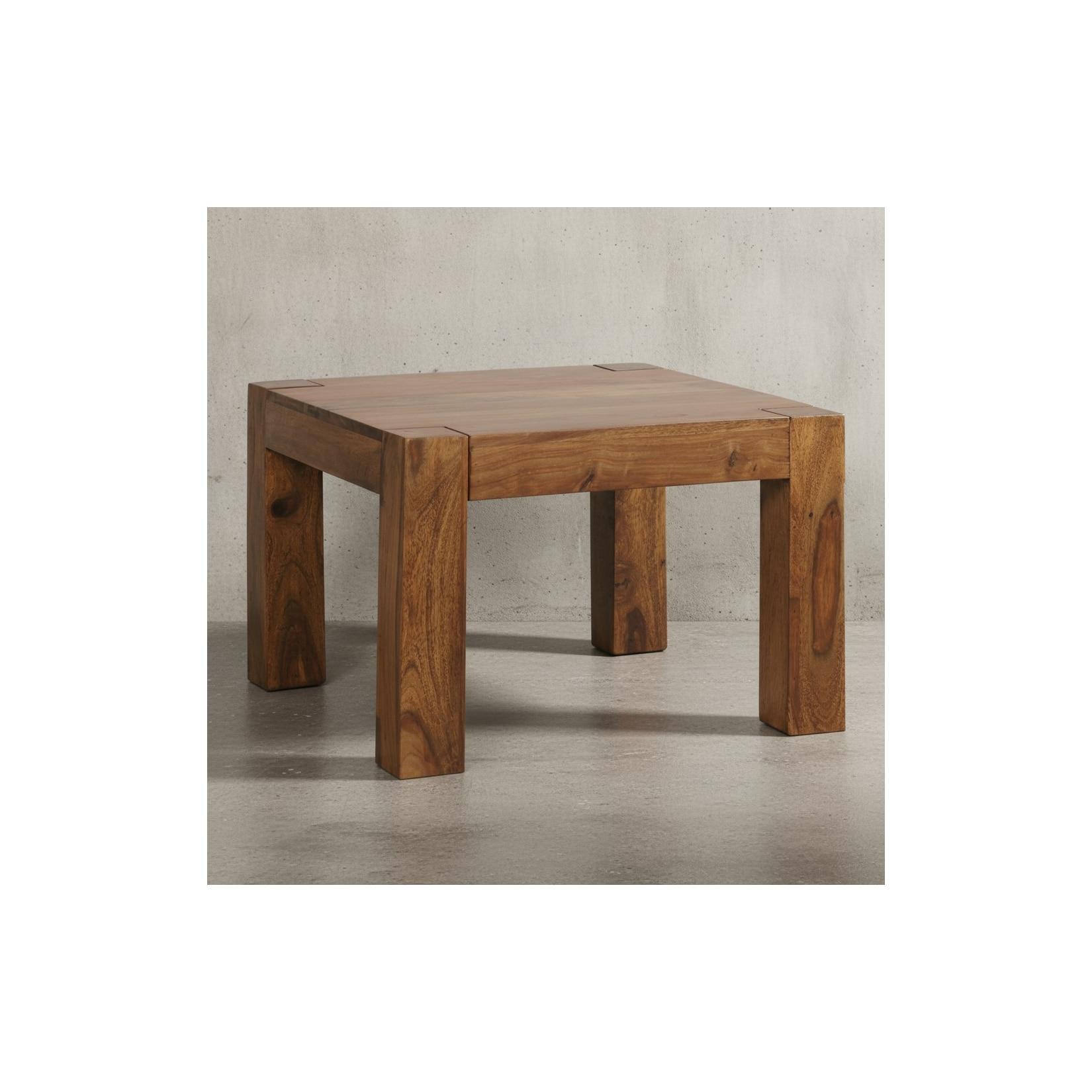 KADIMA DESIGN Rustikaler Couchtisch NAKO: Massivholz, quadratisch, handgefertigt, pflegeleicht.